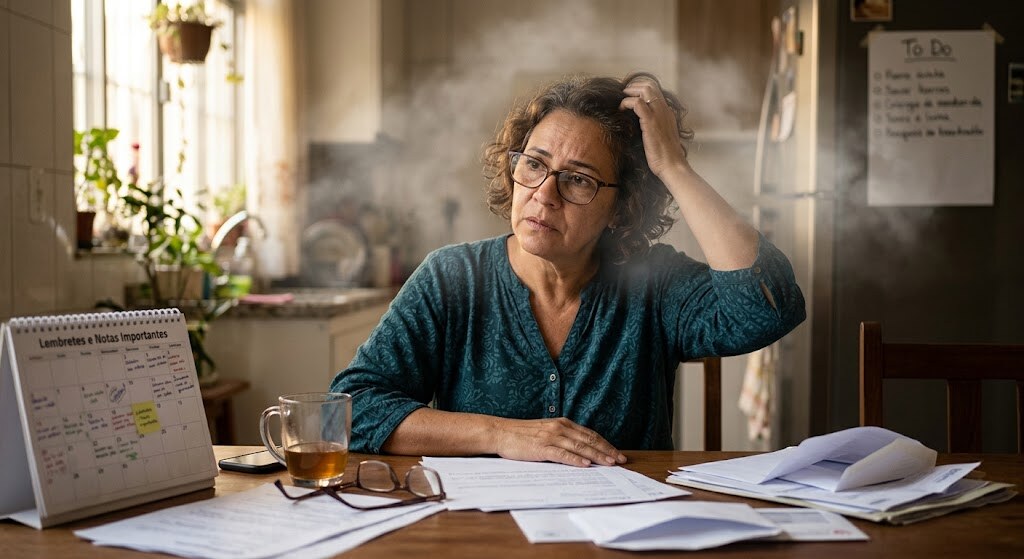 Imagem representando a melhora da concentração e clareza mental durante a menopausa